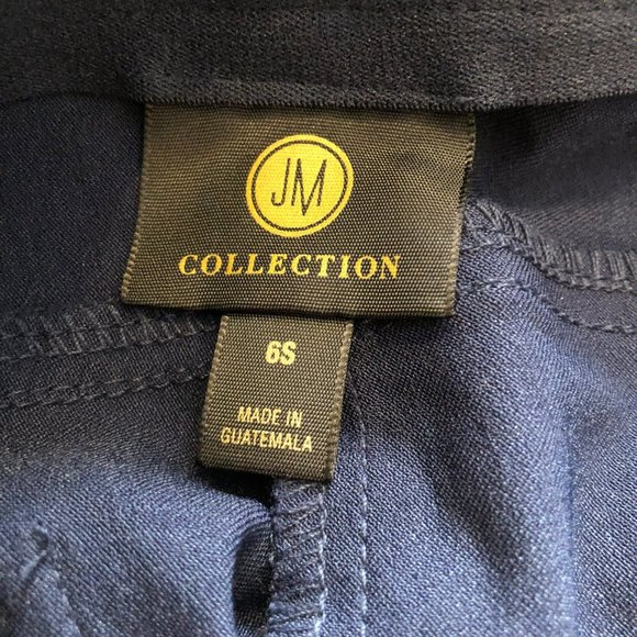 JM Collection Womens Sz 6S Studded Pull On Tummy Control Pants Navy Curvy Fit St - Picture 9 of 9